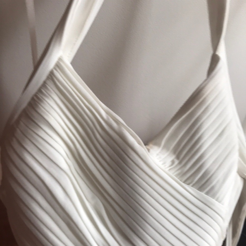 White BCBG halter dress